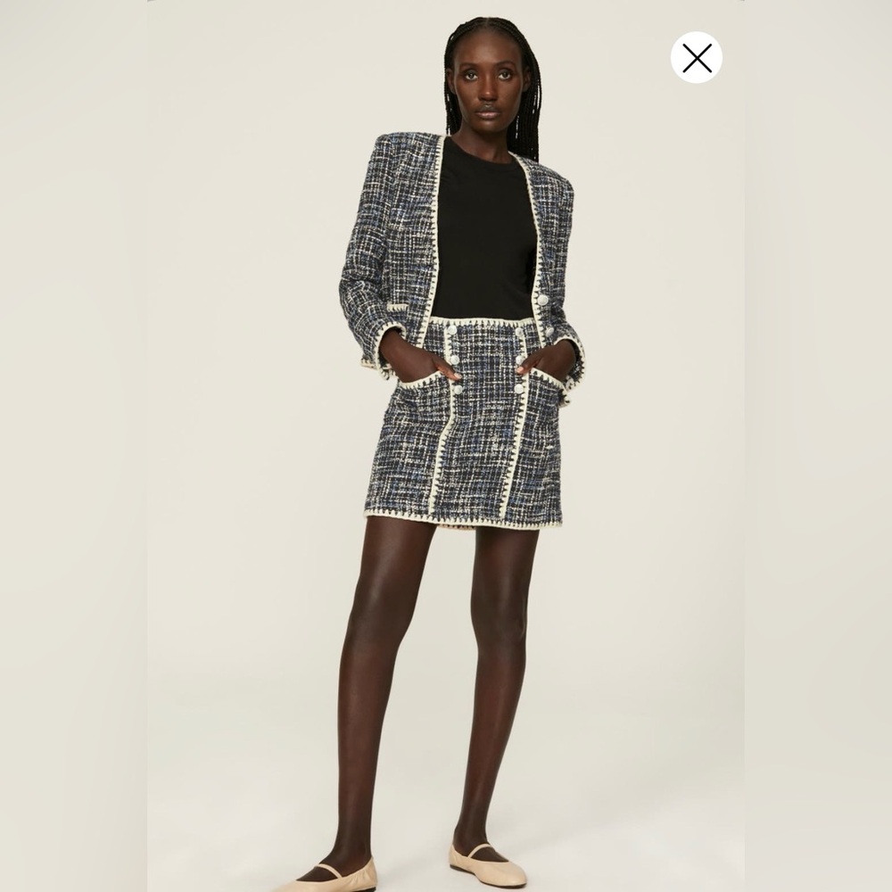 Veronica Beard Tweed Blazer Skirt Suit